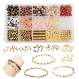 860pcs Natural Stone Beads Polished Beading 6mm Loose Beads Gemstone Crystal Energy Stone Healing Power for Jewelry Making