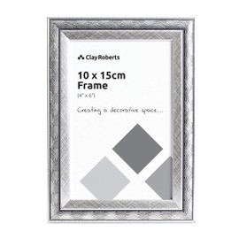 Clay Roberts Photo Picture Frame 6 x 4, Silver Swirl, Freestanding and Wall Mountable, 10 x 15 cm, 6x4" Picture Frames