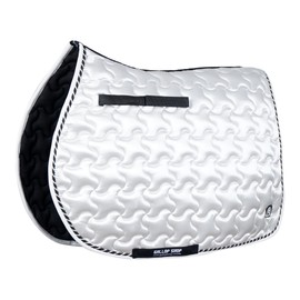 Numnah Ninja Star Saddle Pad / Horse Pad / Horse Saddle Pad + Free Fly Veil (Off White, Full)