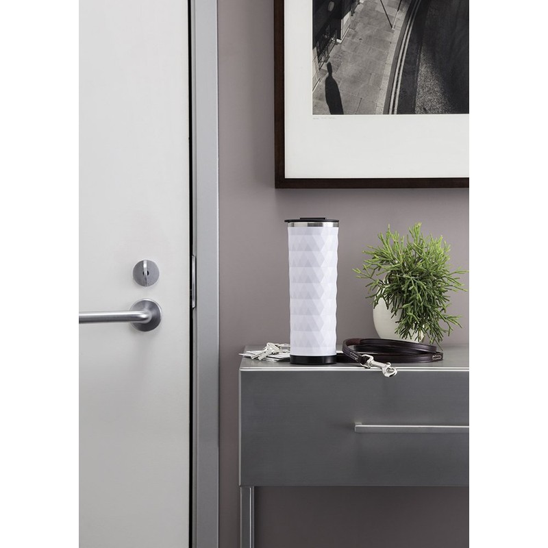 Takeya Double Wall Stainless Steel Diamond Pattern Tumbler, 16-Ounce, White