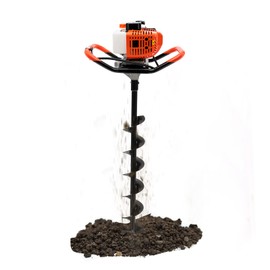 52cc 1700W Auger Post Hole Digger, 2-Stroke/2.3HP Gas Powered Earth Digger with 8" Earth Auger Drill Bit for Tree Planting Holes, Fence Stakes, Greenhouse Stakes, Fiber Optic Cable Pole Stakes