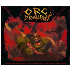 4 Soda Bottle Labels for Fantasy Themed Party. 7" x 6" Sticker Set Features an Orc, Dwarf, Elf, and Dragon.