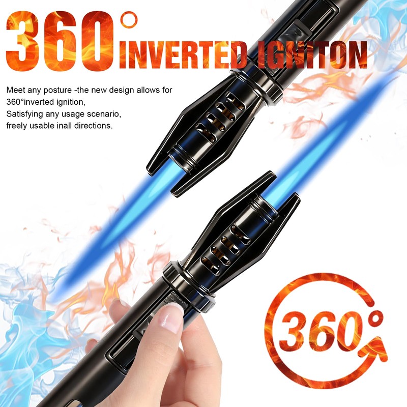 Mini Torch Lighter with Fuel Window - 5" Refillable Butane