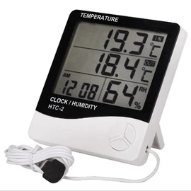 Zmart Digital LCD Thermometer Hygrometer Indoor Outdoor Indoor Air Alarm Clock