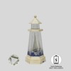 Lighthouse Water Spinner Coastal Acrylic LED Light-Up Decoration with Moving