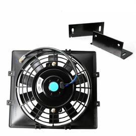 G-PLUS Universal 7" Slim Pull Push Engine Oil Cooler Radiator Cooling Fan 12V 80W Mount Kit,Black 1PCS
