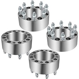 WHEELTECH 4x 8 Lug Wheel Spacer Adapters 3 inch (75mm) 8x6.5 to 8x6.5 125mm with 9/16"x18 Studs