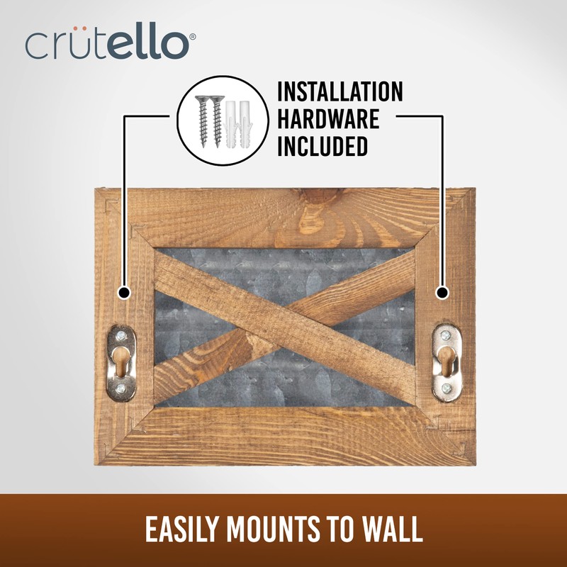 Crutello Rustic Towel Bar Toilet Paper Holder Set with Towel