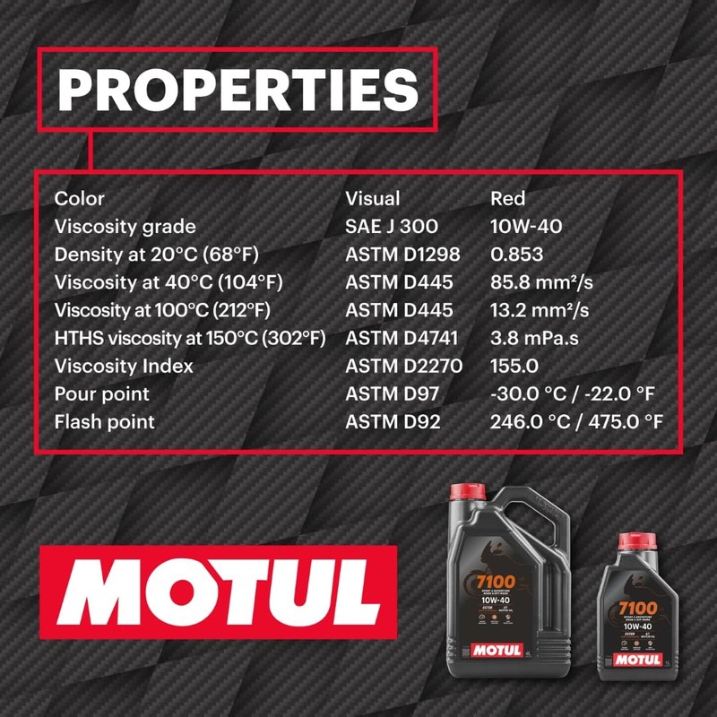 Motul 7100 4T 10W-40 Synthetic Motorcycle Engine Oil, Road &