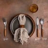 Avocrafts Flatware Silverware Cutlery Set, Stainless Steel, Teak Wood Dining