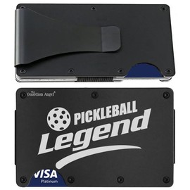 Mens Womens Laser Engraved black pickleball Legend Wallet Titanium Carbon Fiber RFID Blocking Minimalist Wallet