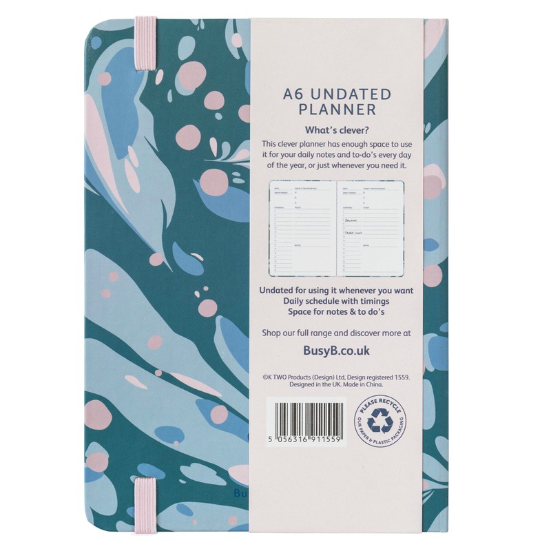Busy B A6 Day a Page Undated Planner Diary -