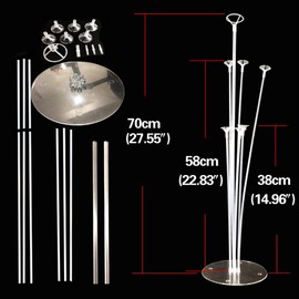 Coriver Ballonbaum, Höhe Tischballonständer Kit mit Kunststoffstab Ballonständer, Hochzeit, Geburtstag, Gartenparty und Feier des großen Ballonzubehörs (4 Sets)