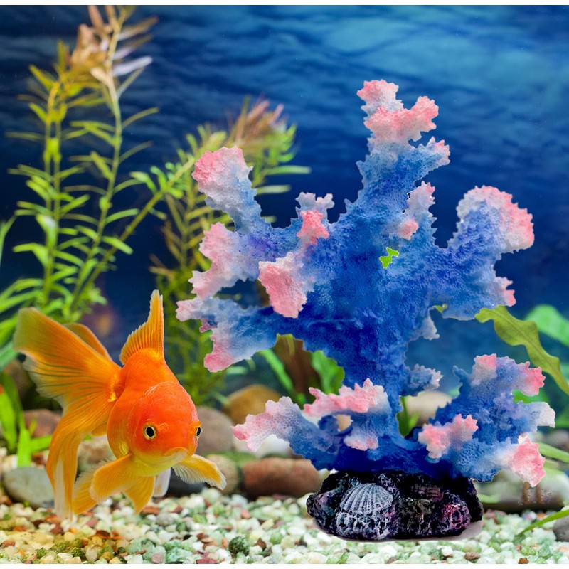 Besimple Aquarium Coral Ornament, Polyresin Coral Decor for Fish Tank
