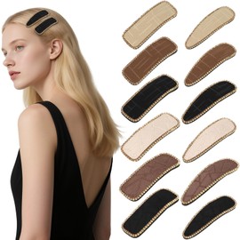 KEUKORZ Snap Hair Clips for Women - 12Pcs Simple Hairpins Barrettes with Rhinestone Decoration - Fashion Hair Accessories Hair Pins for Women(2 Sizes, 3 Colors -Black Brown Beige)