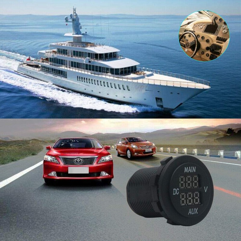 MASO Car Motorcycle DC 12-24V Dual LED Digital Round Panel
