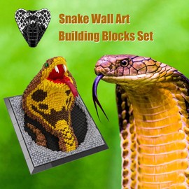 BDYDT Wall Art Snake Building Blocks Set; A Wall Decor Set for Adults Who Love Creative Hobbies(2376 Pieces) Toys Gifts for Kid and Adult