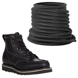 NDTEZUGT 3/16‘’(4.5MM) Boot Laces for Thorogood, Round Heavy Duty Shoelaces Replacement Strings for Work Hiking/Tactical/Combat (Black,47"/120cm)