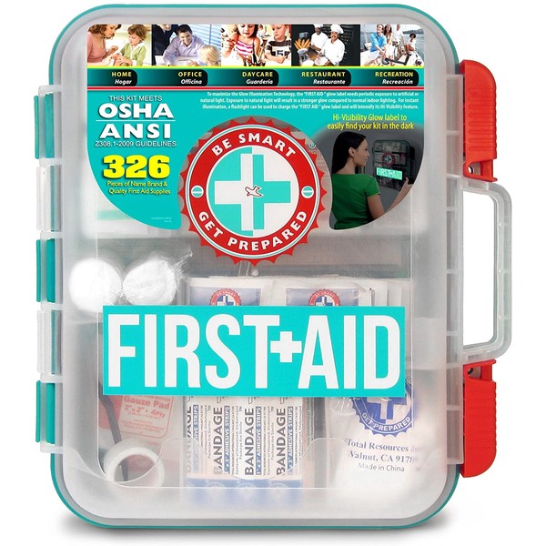 Be Smart Get Prepared First Aid Kit, Red, 326 Piece Set, 1 Count