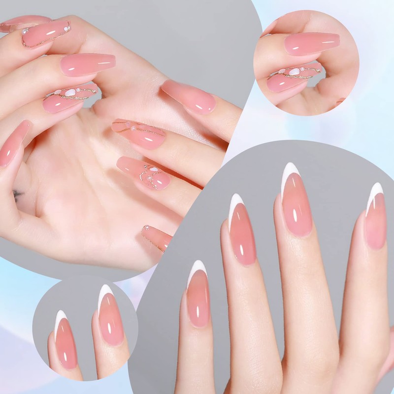 Annhua Nail Tips, Clear, 270 Pieces, Almond Shape, Medium, Transparent