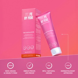 FIT.FE BY FEDE The Exfoliator Facial Cleanser - Exfoliating Face Wash for Women - Facial Scrub Exfoliator - Vegan Skin Care Products - 3.4 oz
