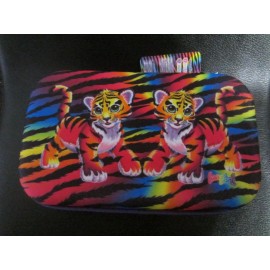 Lisa Frank Forrest Tiger Pencil Pouch Makeup Travel Trinket Box New