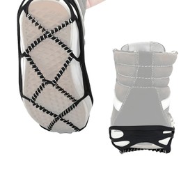 Snow Spikes for Shoes, Non-Slip Ice Traction Studs, Stainless Steel Springs and Rubber Bands, Adjustable and Portable Shoe Handles, Suitable for Climbing Lovers, EU 35-43, Lightweight