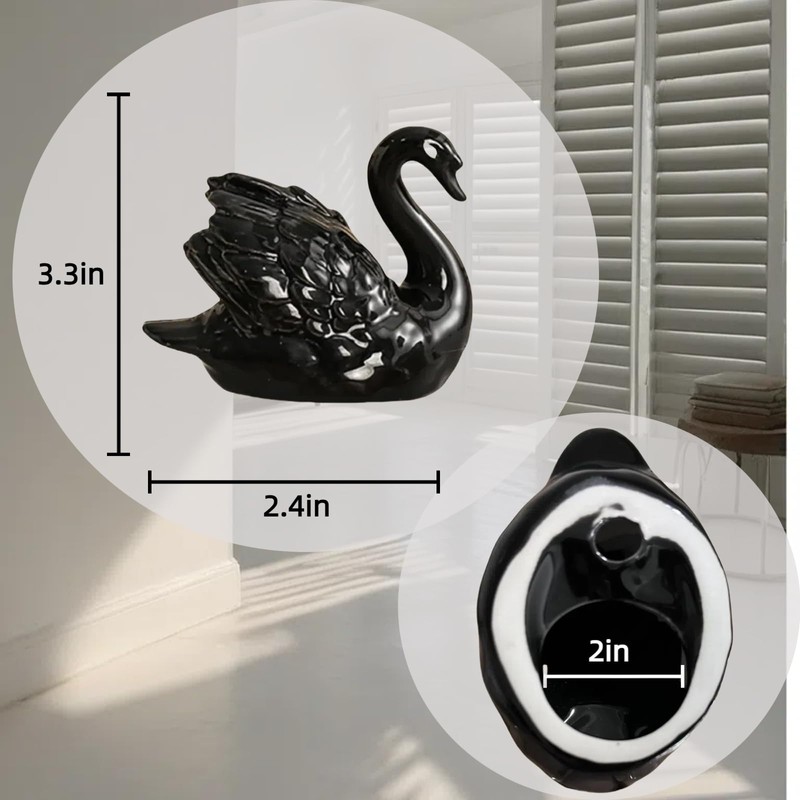 Floor Caps,Toilet Bolt Caps Decorative,Toilet Screw Cover Caps (Black Swan)