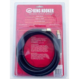 King Kooker 6’ LPG Hose with 3/8” Female Flare Swivel End Fitting and 1/4” Male End Fitting