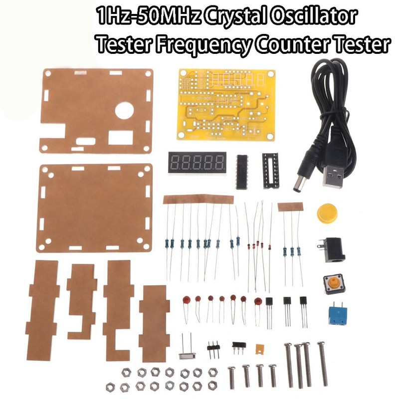 Frequency Meter Kit, 1Hz-50MHz DIY Crystal Oscillator Tester Frequency Measuring