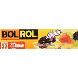 Bol Rol Bolsas Herméticas con Doble Zipper Guardar, color Transparente, Grande, 27 x 28 cm