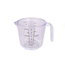 Plastic Measuring Cup Clear Graduated Measuring Cups Plastic Mug with Spout and Handles Ounce and Ml Cup Marking for Recipe Ingredient, Flour, Water, Liquid (3/4 cup 150ml transparency)