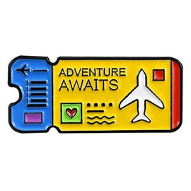 Flairs New York Premium Handmade Enamel Lapel Pin Brooch Badge (Adventure Awaits Yellow, 1 Pin)