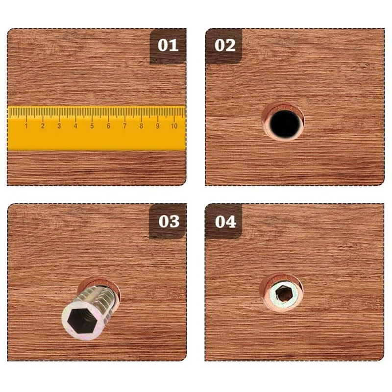 Veda M8 X 15 TYPE D THREADED WOOD INSERT NUTS