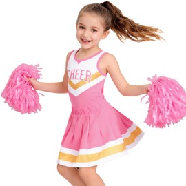 CIFITERY - Disfraz de animadora para niños, uniforme de animación rosa para niñas, regalo de cumpleaños, Halloween