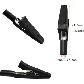 RUNCCI-YUN 10Pcs nsulated Safety Multimeter Test Leads Alligator Clips Electrical Mini Test Crocodile Clamp Clips with 2mm Banana Jack for 2mm Test Probe & 2mm Banana Plug Connectors Red and Black