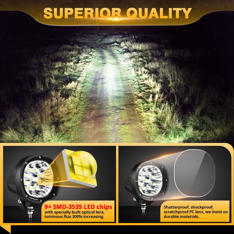 Auxbeam Round LED Offroad Lights 4 inch 90W, LED Pod