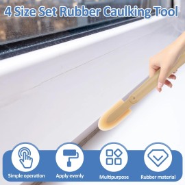 Nemtmcua 8Pcs Rubber Caulking Tool Set,Caulking Finishing Tool,Grout Sealant Caulk Spatul