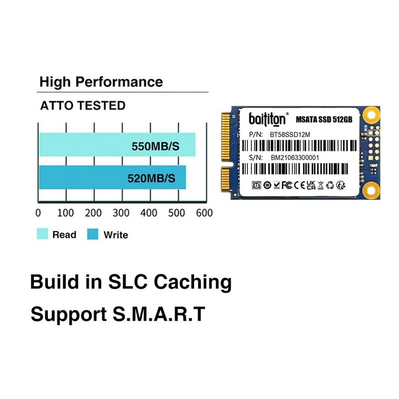 BAITITON MSATA 512GB SSD