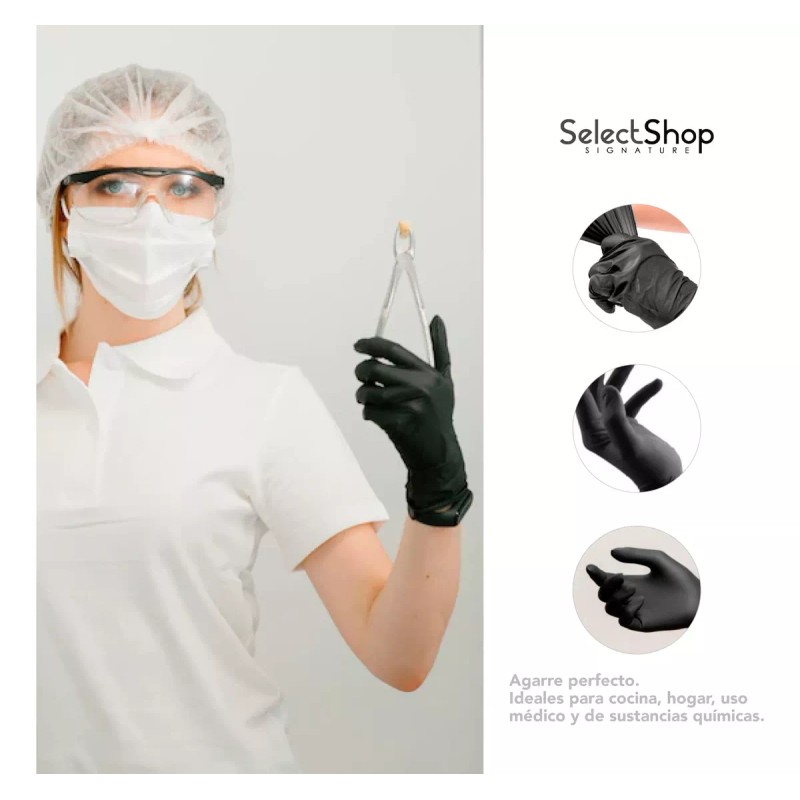 Teyu shop 100 Unidades De Guantes Desechables, Duraderos, De Nitrilo