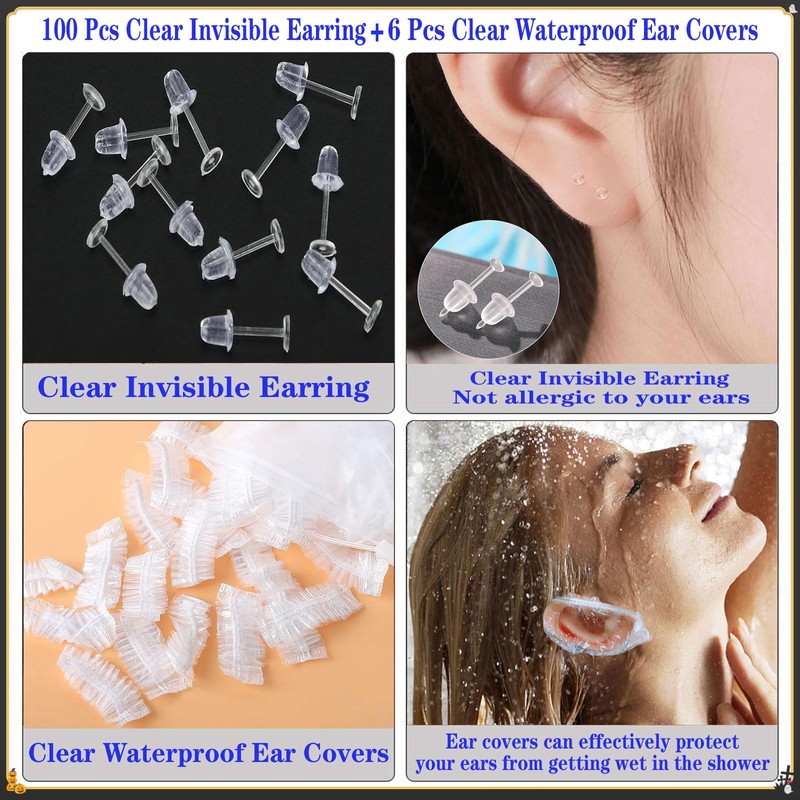 112 Pcs Ear Piercing Kits, Disposable Piercing Kit No Pain