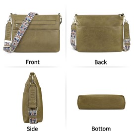 KITATU Crossbody Purse Handbag for Women Large Capacity Vegan Leather Shoulder Zipper Bag