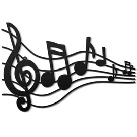 Yulejo Treble Clef Wall Decor Black Music Notes Wall Art Vintage Treble Clef Wall Hanging Music Wall Sign Musical Decorations for Home Studio Living Room Bedroom Gallery Bar Birthday Party (Metal)