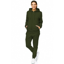 Violento Jogging Suit | Women's | Women's | Tracksuit | Plain Colour | Sports Suit | Fitness 586 Basics Cotton | Homewear Presentation Suit, olive