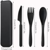 Reusable Travel Utensils Set with Case, Wheat Straw Portable Knife