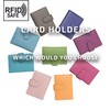 RFID Blocking Soft Blue Leather Credit Card Holder Wallet Popper