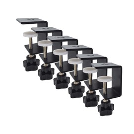 Jhanw 6 Pack Heavy Duty C Clamp & Desk Clamp | Wide Jaw Metal Woodworking Clamps, Adjustable Shelf Clamps for Desk Extension/Panel Work (Sturdy Multi-Purpose Clamping Tool)