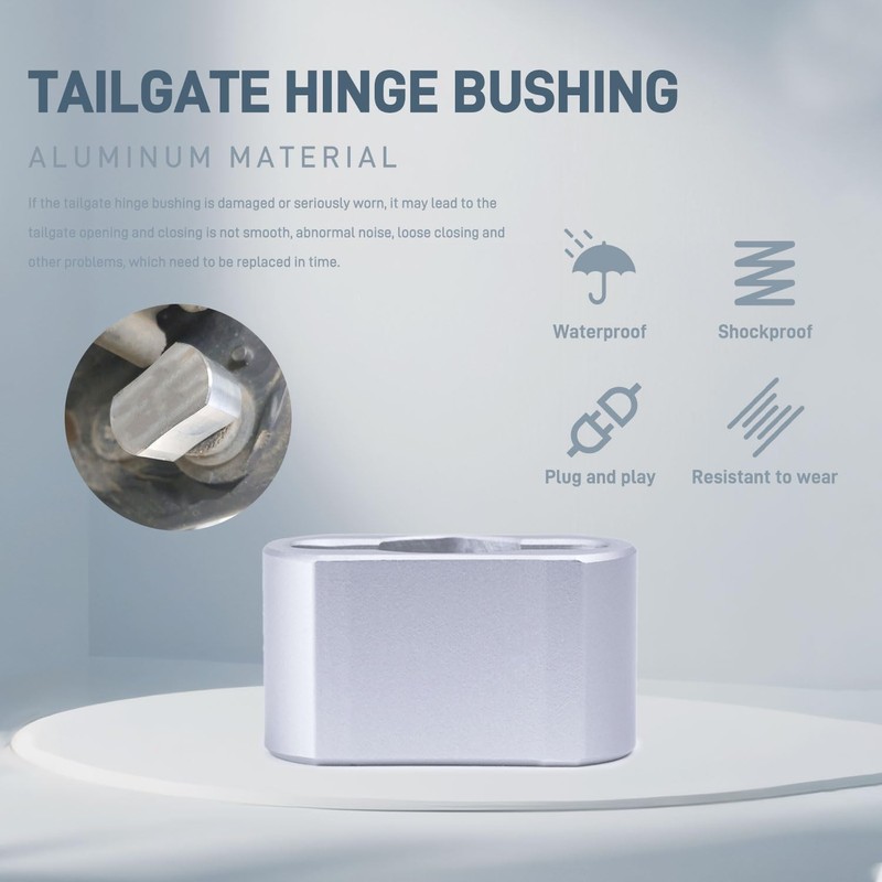 wzrasmiles Silver Aluminum Replacement Tailgate Hinge Bushing Compatible with 2005-2024