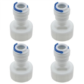 sunnates 4PCS Straight for NPT Thread Adapter Plastic RO Fittings 3/4" Female Thread to 3/8" OD Push to Connect Plastic RO Fittings RO Filter Adapter Water Purifier Accessories