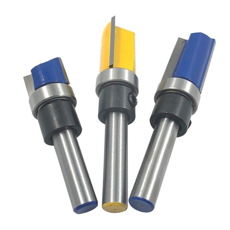Bestgle 3Pcs Top Bearing Flush Trim Pattern Router Bit Set